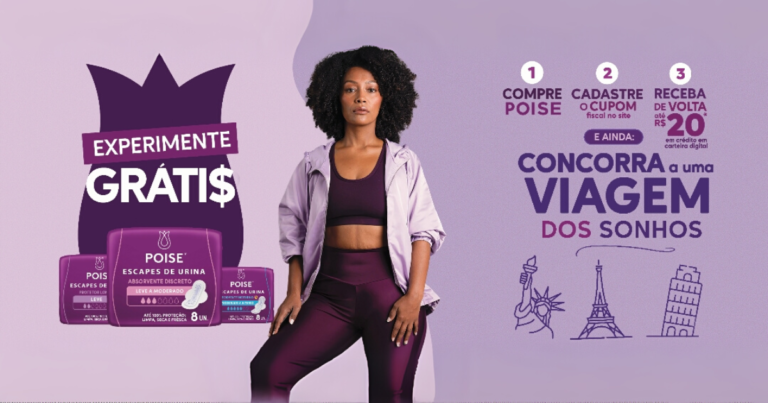 Experimente grátis os absorventes e protetores diários Poise e ainda concorra a uma viagem dos sonhos