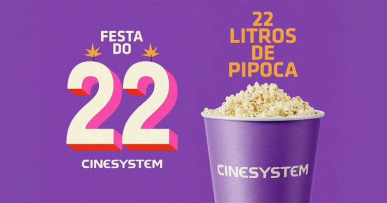 Cinesystem comemora aniversário de 22 anos da rede oferecendo 22 litros de pipoca por R$ 22 e outras ações