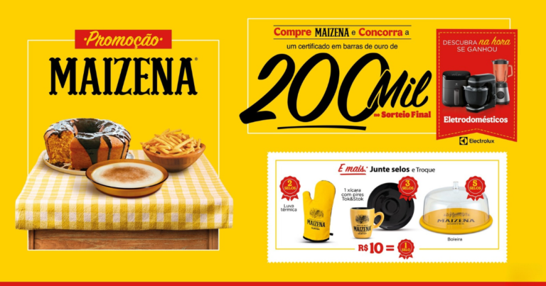 Maizena lança promoção com resgate de brindes exclusivos e sorteio de eletrodomésticos Electrolux