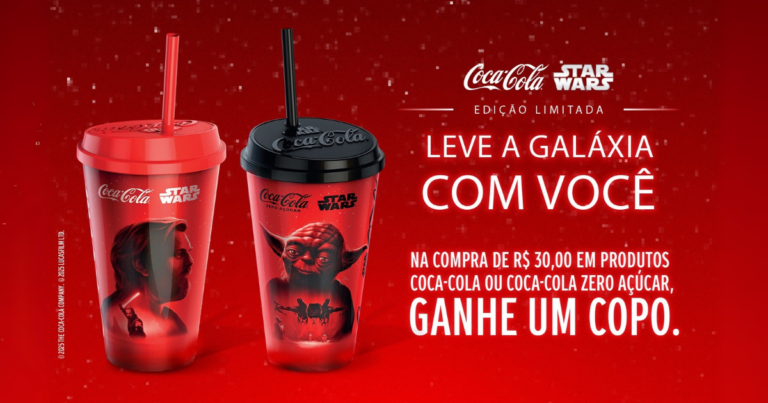 Coca-Cola distribui copos e meias exclusivas de Star Wars em nova promoção em pontos de venda