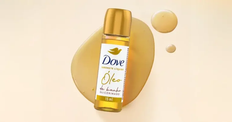 Dove atualiza estoque de amostras grátis do novo Óleo de Banho Glicerinado na Droga Raia e Drogasil
