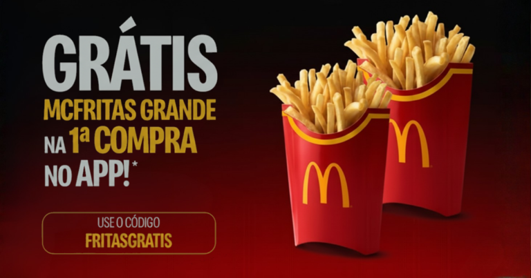 McDonald’s oferece McFritas Grande grátis na primeira compra pelo app do Méqui através de cupom especial