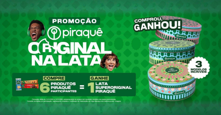 Piraquê lança promoção “Original na Lata” distribuindo milhares de latas decorativas e colecionáveis de brinde