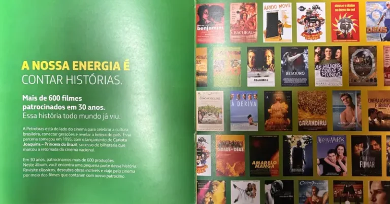 Álbum gratuito de figurinhas do cinema nacional está sendo distribuído em ativação da Petrobras