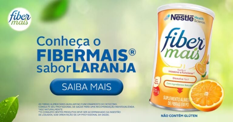Nestlé disponibiliza amostras grátis do suplemento de fibras FiberMais no novo sabor laranja por tempo limitado