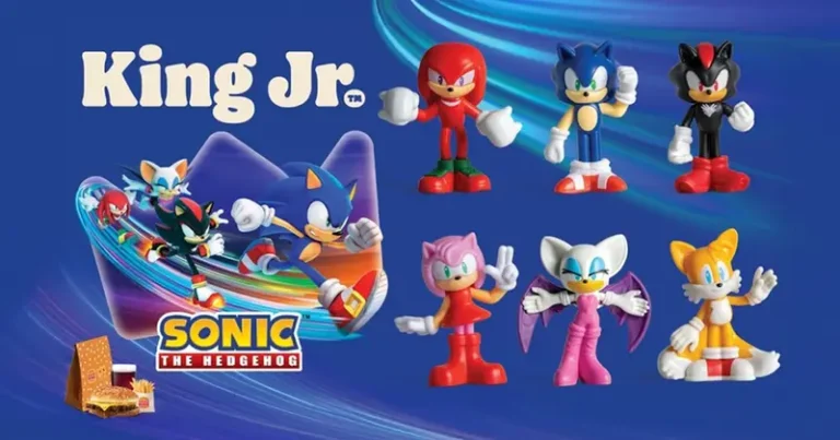 Sonic retorna ao Burger King em nova coleção de brinquedos com 6 personagens por tempo limitado no Combo King Jr.