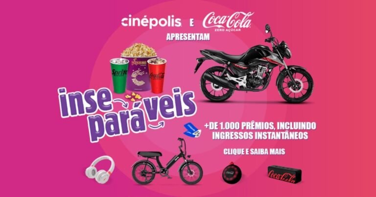 Cinépolis e Coca-Cola estão juntas na promoção “Inseparáveis” para entregar mais de 1.000 prêmios e ingressos instantâneos