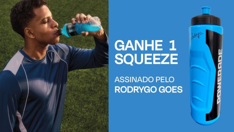 Powerade lança promoção com squeeze exclusivo de brinde assinado pelo jogador Rodrygo Goes