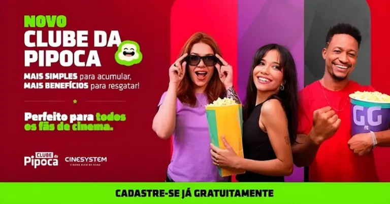 Clube da Pipoca Cinesystem: programa de fidelidade dá ingresso de cinema grátis aos aniversariantes