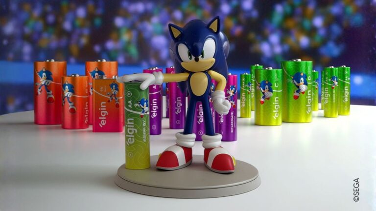 Elgin lança boneco colecionável exclusivo do Sonic como brinde limitado em promoção na “Semana da Pilha”