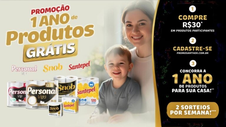 Santher distribui 1 ano de produtos grátis das marcas Personal, Snob e Santepel em nova promoção nacional