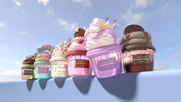 Lattafa transforma shopping em uma verdadeira confeitaria perfumada com pop-up da linha Give Me Gourmand