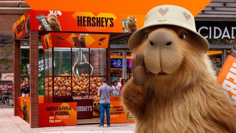 Hershey’s troca coelho por capivara e transforma a Páscoa com escape room temático e máquina gigante de pelúcias