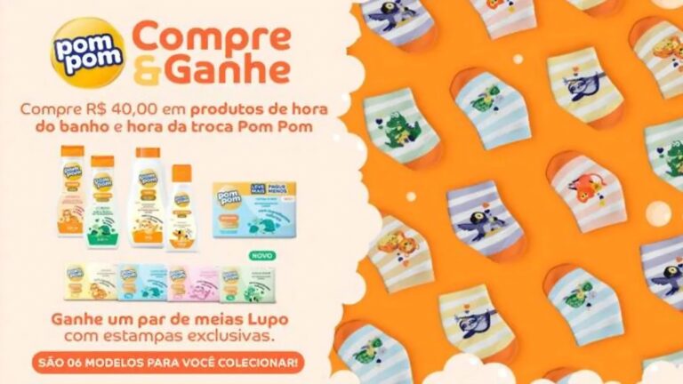 Pom Pom e Lupo lançam promoção especial com meias infantis exclusivas como brinde em farmácias participantes