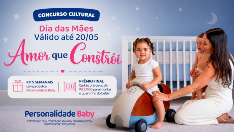 Personalidade Baby realiza concurso cultural de Dia das Mães premiando com kits semanais e quartinho para bebê