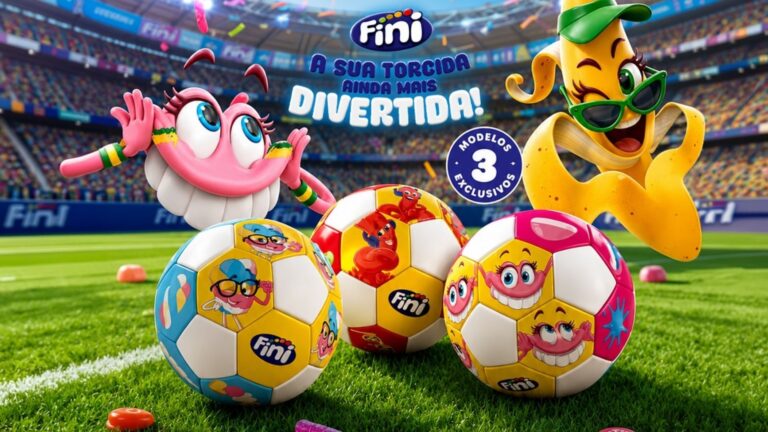 Fini lança promoção com bolas de futebol colecionáveis inspiradas nos mascotes da marca