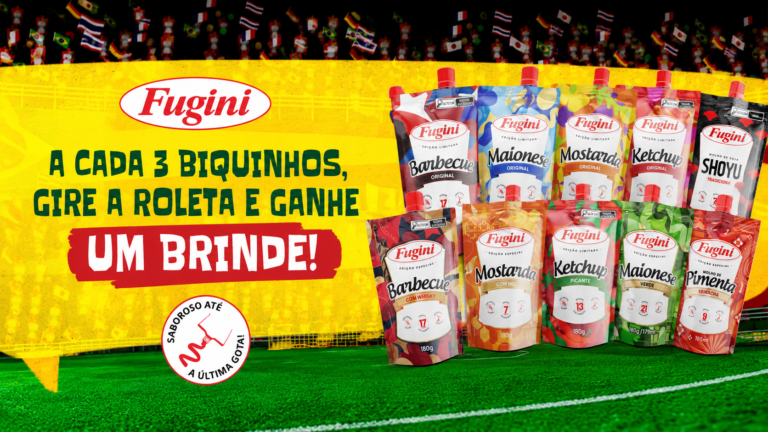 Fugini leva roleta premiada com brindes instantâneos a supermercados participantes em promoção da linha Biquinho