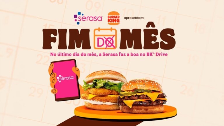 Burger King e Serasa lançam ação com sanduíches grátis para consumidores durante a madrugada da virada do mês
