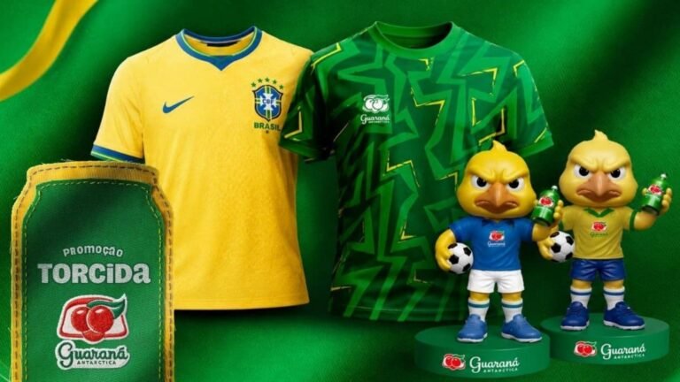 Guaraná Antarctica distribui camisas da Seleção, canarinhos e acesso grátis ao PlayStation Plus em nova promoção em mercados