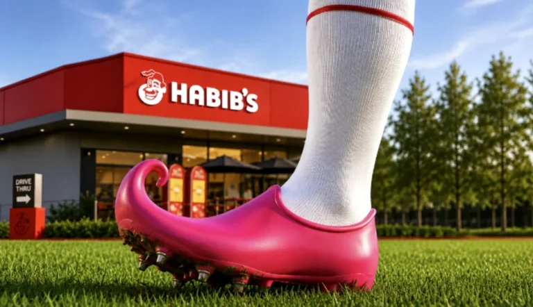 Habib’s entra na onda das chuteiras rosas e distribui Bib’sfiha grátis para quem aparecer com o calçado rosa
