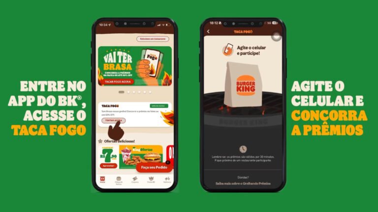 Burger King relança a dinâmica Taca Fogo no app com lanches grátis, descontos de até 50% e ofertas surpresa todos os dias