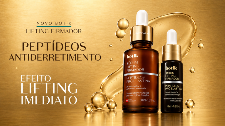 O Boticário distribui brinde do novo Sérum Lifting Firmador Botik Peptídeos e apresenta lançamento de forma gratuita