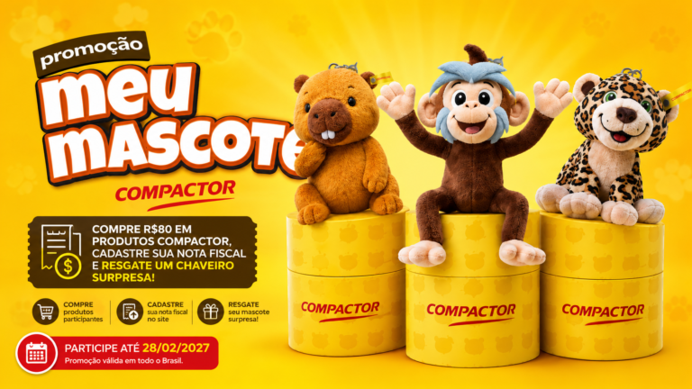 Compactor lança promoção “Meu Mascote” e vai distribuir chaveiros colecionáveis exclusivos para consumidores