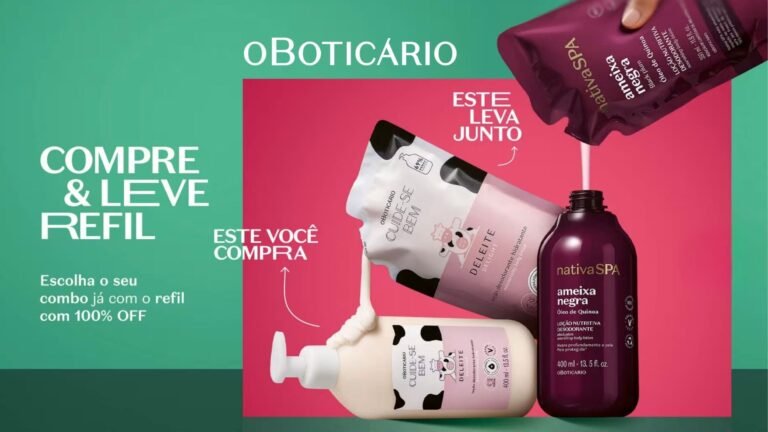O Boticário antecipa promoção de refil grátis e libera combos exclusivos de Nativa SPA e Cuide-se Bem no site e app
