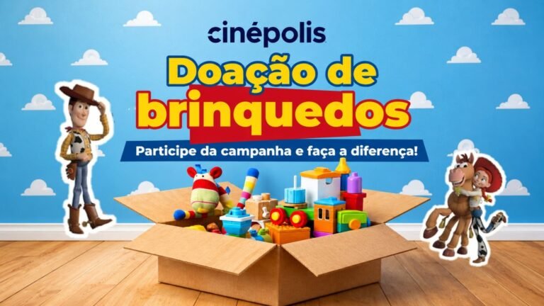 Cinépolis distribui cartela exclusiva de adesivos de Toy Story 5 para incentivar doação de brinquedos até 01 de julho