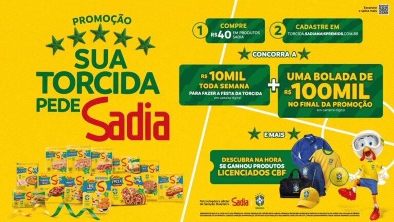 Sadia lança promoção “Sua Torcida Pede Sadia” e premia consumidores com milhares de produtos licenciados da CBF