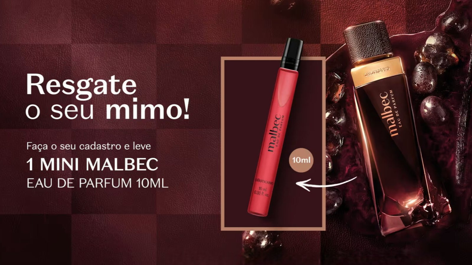 O Boticário libera cadastros para ganhar mini Malbec Eau de Parfum grátis em nova campanha especial de Dia dos Pais O Boticário libera cadastros para ganhar mini Malbec Eau de Parfum grátis em nova campanha especial de Dia dos Pais