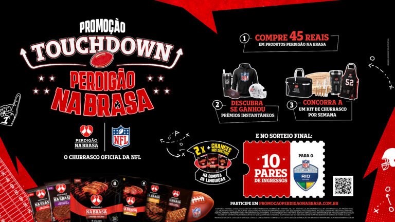 Perdigão Na Brasa anuncia promoção com kits exclusivos de churrasco, produtos oficiais NFL e ingressos para o NFL Rio Game