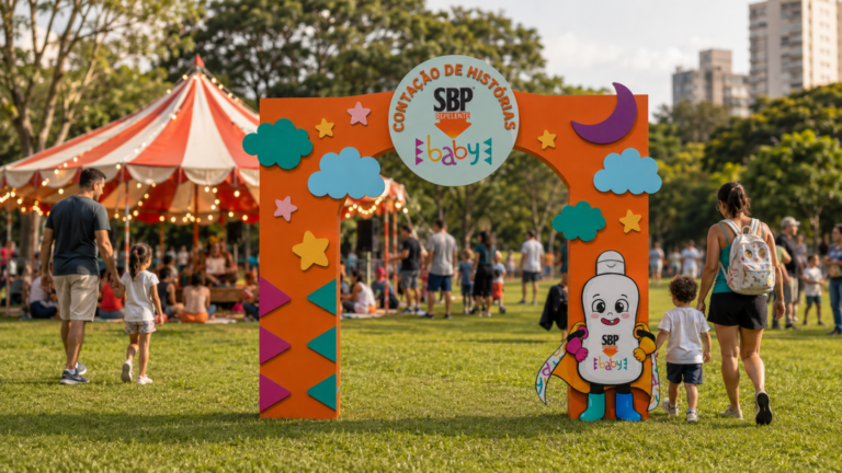 SBP Baby transforma prevenção ao Aedes aegypti em brincadeira com espaço para contação de histórias no Festivalzinho 2026