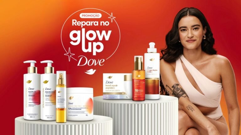 Promoção Repara no Glow Up Dove tem resgate de brindes exclusivos, kits para criadores de conteúdo e prêmio de R$ 200 mil