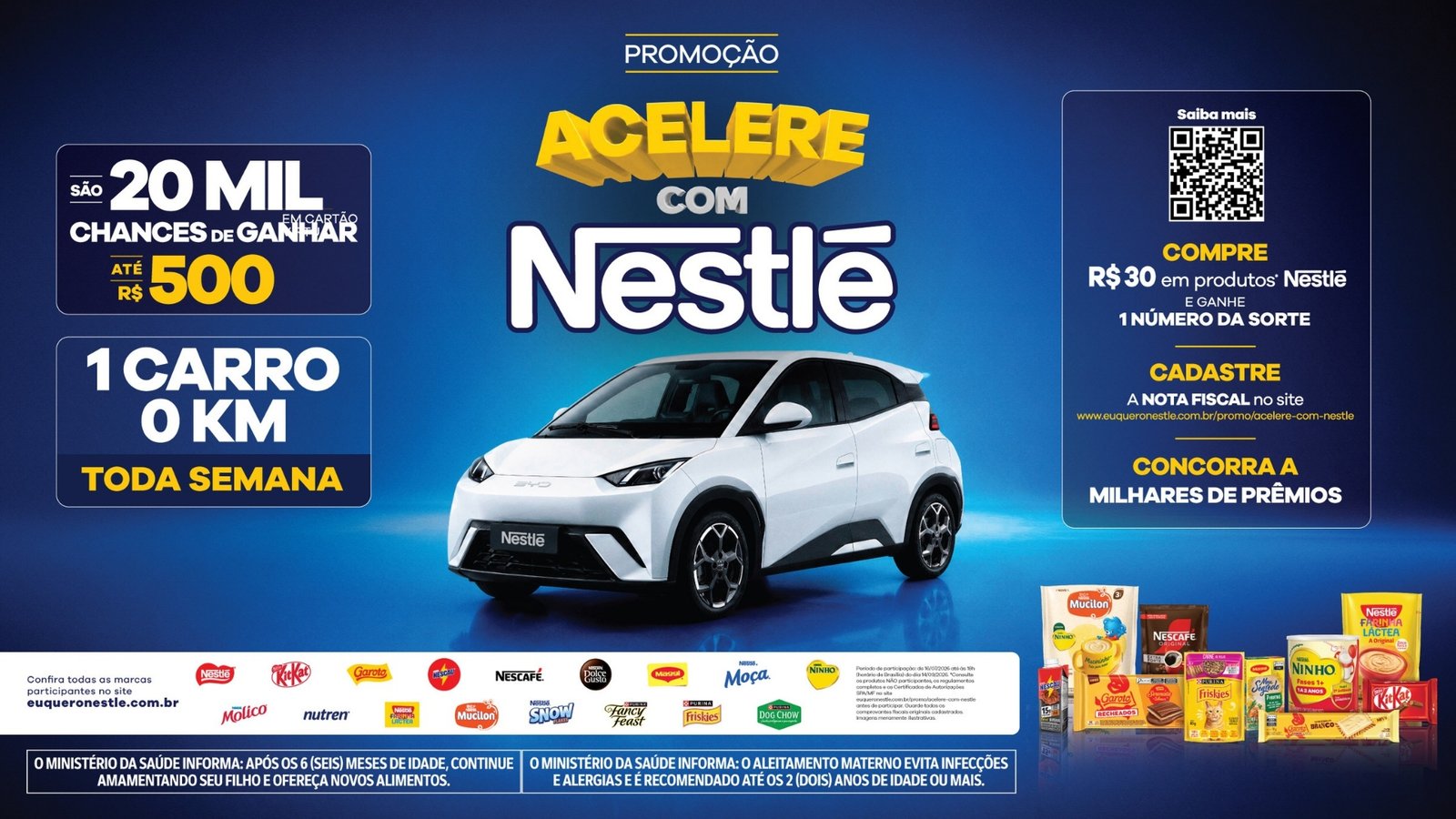 Nestlé lança promoção “Acelere com Nestlé” com mais de 20 mil prêmios instantâneos e carros BYD Dolphin Mini toda semana Nestlé lança promoção “Acelere com Nestlé” com mais de 20 mil prêmios instantâneos e carros BYD Dolphin Mini toda semana