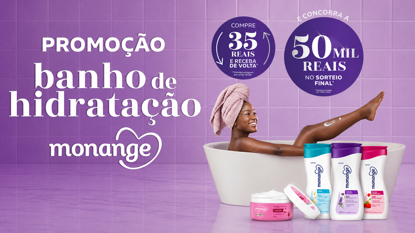 Monange lança promoção de cashback com oportunidade de experimentar produtos grátis e disputar um prêmio de R$ 50 mil Monange lança promoção de cashback com oportunidade de experimentar produtos grátis e disputar um prêmio de R$ 50 mil