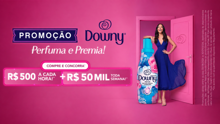 Downy lança promoção nacional com chance de ganhar prêmios instantâneos de R$ 500 na hora e até R$ 50 mil toda semana