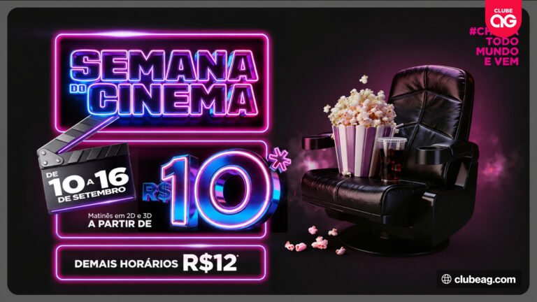 Semana do Cinema terá segunda edição em 2026 com ingressos a partir de R$ 10 entre 10 e 16 de setembro em todo o Brasil