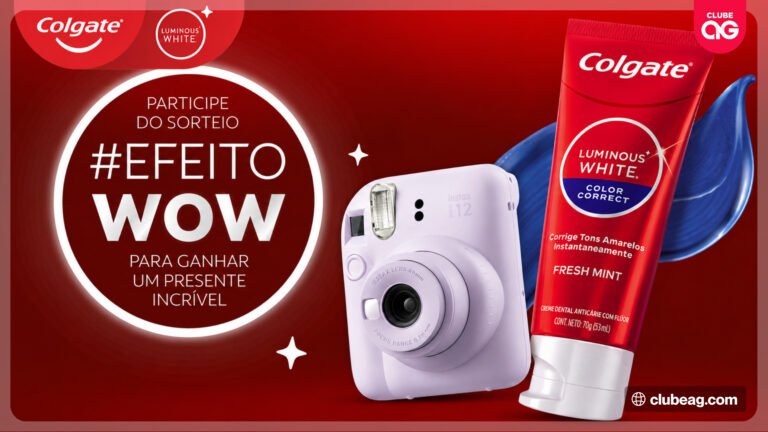 Colgate lança oportunidade gratuita de ganhar um kit com Instax Mini 12 e creme dental Luminous White Color Correct