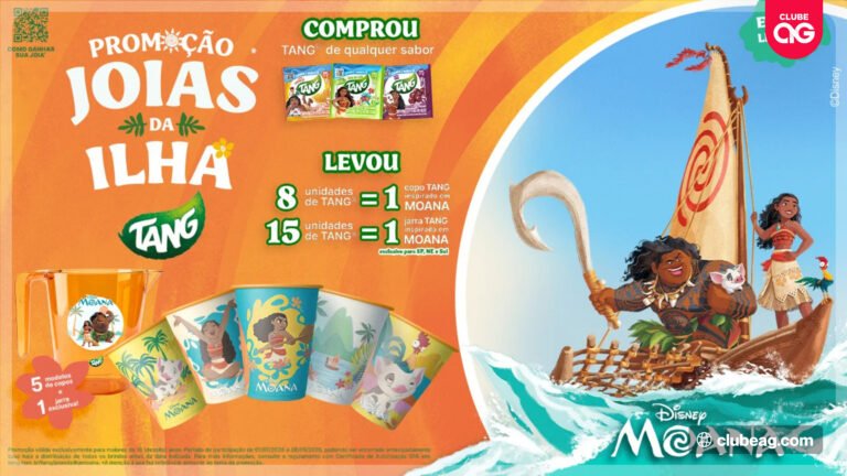 Tang distribui copos e jarra de Moana como brindes exclusivos em promoção especial para consumidores fãs da animação