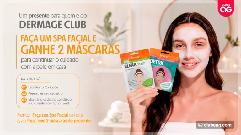 Membros do Dermage Club podem aproveitar Spa Facial nas lojas e receber 2 máscaras faciais surpresa como presente