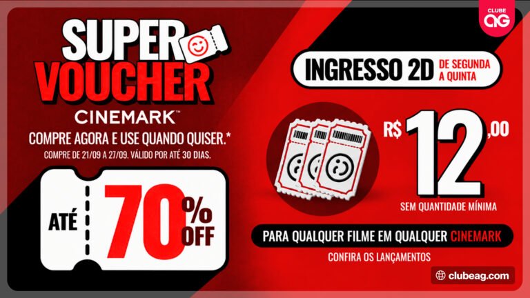 Cinemark anuncia nova edição do Super Voucher que garante ingressos a partir de R$ 12 para qualquer filme em cartaz