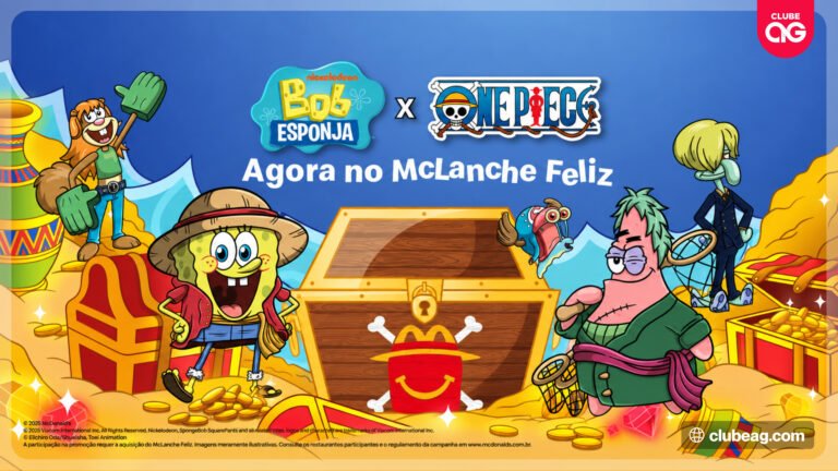 McDonald’s transforma Bob Esponja em personagens de One Piece em nova coleção de brinquedos do McLanche Feliz