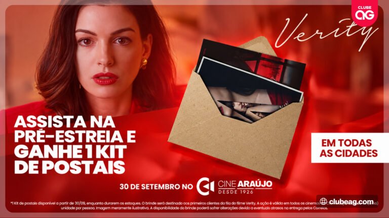 Cine Araújo oferece kit de postais exclusivo como brinde para fãs que assistirem à pré-estreia de Verity nos cinemas da rede