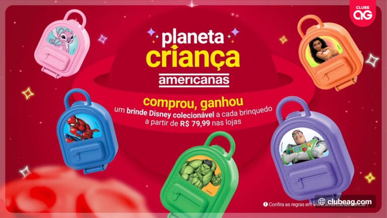 Americanas lança promoção de Dia das Crianças com Mini Case Disney colecionável de brinde na compra de brinquedos