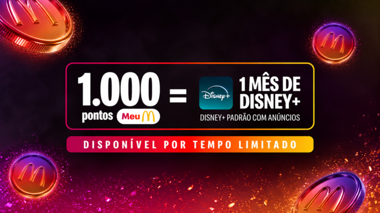 McDonald’s comemora 3 anos de Meu Méqui e libera resgate de 1 mês de Disney+ como benefício especial para clientes