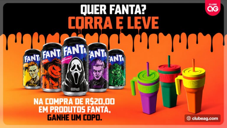 Fanta chega com nova promoção especial de Halloween e distribui copos térmicos exclusivos para clientes em lojas participantes